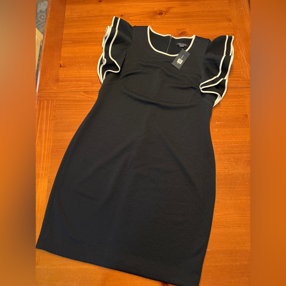 Tommy Hilfiger Black Mini Dress with Cream Trim